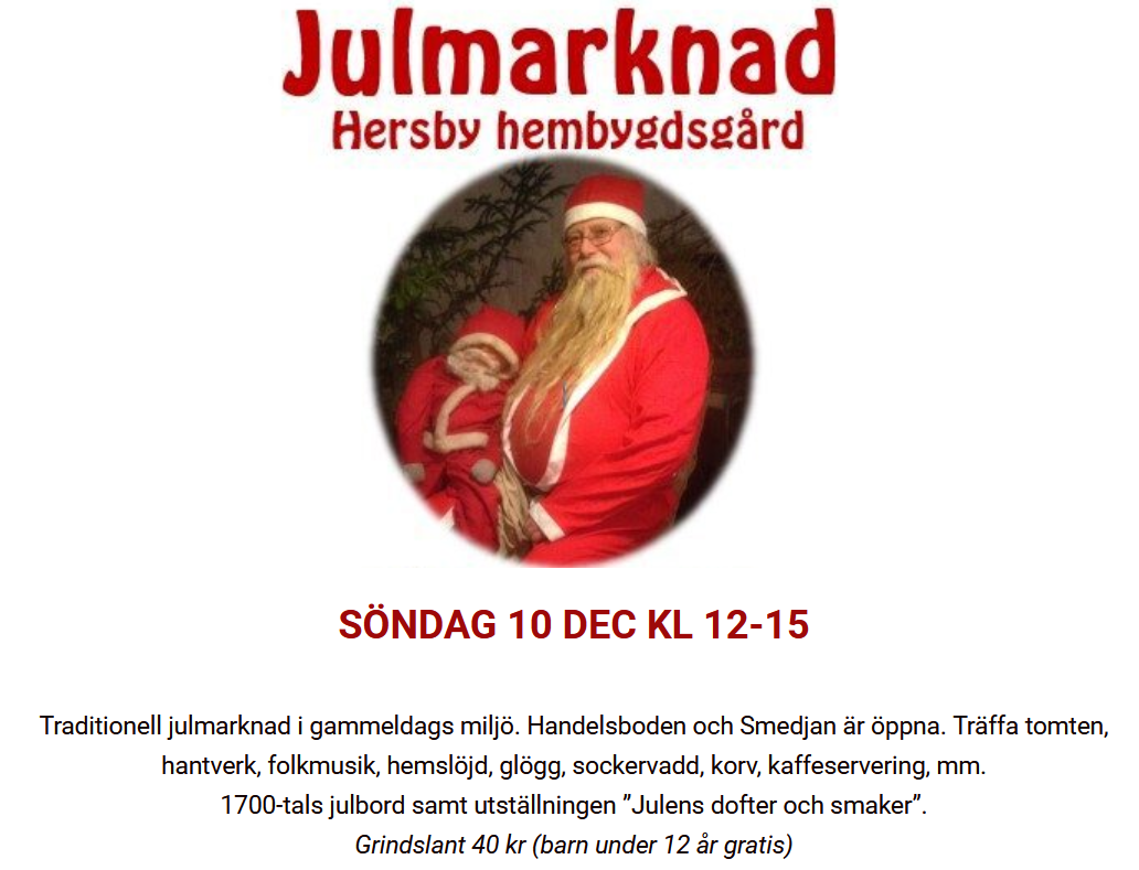 Julmarknad på Hersby